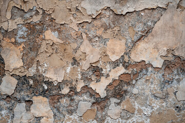 Grunge gray stone wall with peeling paint. Backgrounds and textures (871)