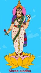 A beautiful illustration of indian goddess and saint - obrazy, fototapety, plakaty