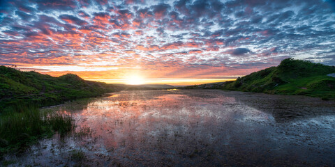 sunset over the river