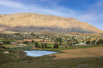 Landscape shot of Barrydale village town on Route 62 in the western cape South Africa
