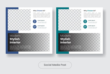 Modern furniture social media post banner template set