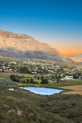 Fototapeta premium Portrait shot of Barrydale town on Route 62 in the western cape South Africa