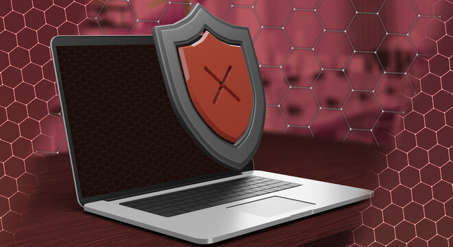 Threat To Laptop Security 3D image