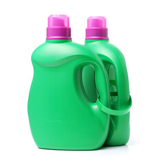 Plastic detergent container on white background