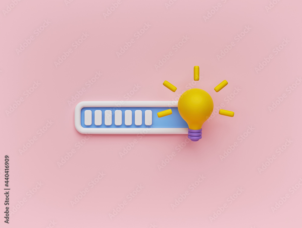Fototapete minimal design. Idea Loading Progress Bar. 3d rendering