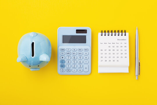 Financial goal, money saving concept on yellow background