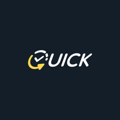 logotype quick typography logo flat