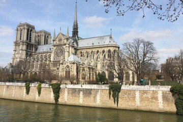 Obraz premium Notre dame and sena river
