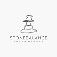 Stone line art minimalist logo vector illustration design. stone logo concept