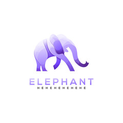 elephant colorful logo design ilustration