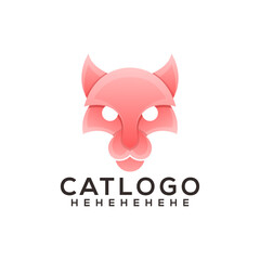 cat colorful logo design ilustration 