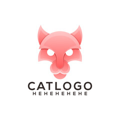 Obraz premium cat colorful logo design ilustration 