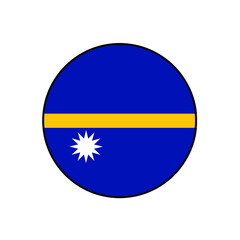 Flag of Republic of Nauru Vector Circle ​Icon Button for Oceania Concepts.