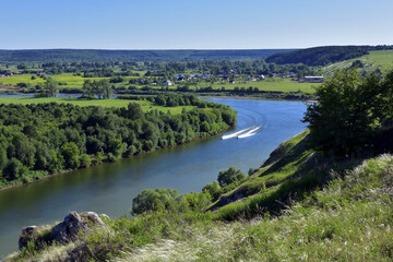 Obraz premium Panorama of the Sylva River from the top of Mount Grekhovskaya