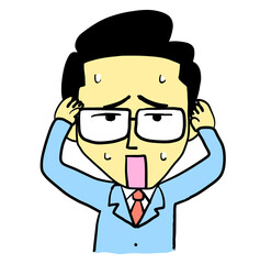 頭を抱えるビジネスマン