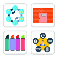 Vector illustration Set for Chemical Composition, Channel and more EPS10