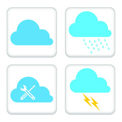 Vector illustration Set for Cloud, Cloud Rain and more EPS10