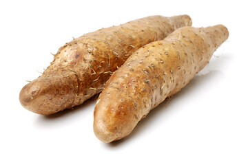 Chinese yam on white background