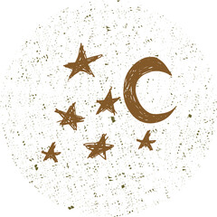 vector stars and moon