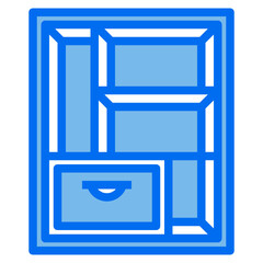 Cabinet blue line icon