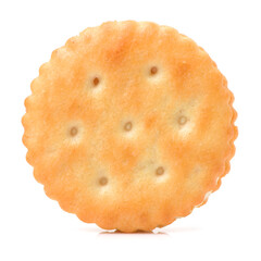 vanilla sandwich cookies on white background