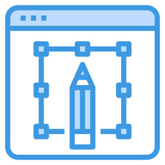 Graphic Design blue outline icon