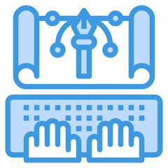 Graphic Design blue outline icon