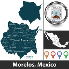 Map of Morelos, Mexico