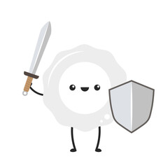 White blood cell character design.  White blood cell on white background.