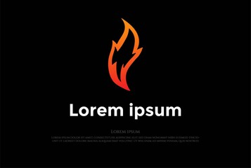 Modern Colorful Fox Tail or Fire Flame Logo Design Vector