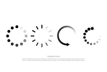 Set Circular Loading or Buffering Icon Sign Symbol Logo Design Vector
