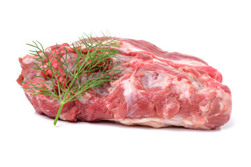 raw beef on white background
