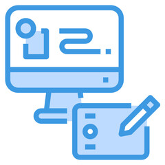 Art blue outline icon