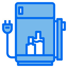 Refrigerator blue line icon