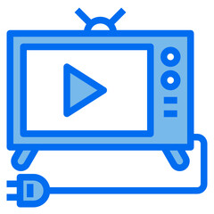 television blue line icon