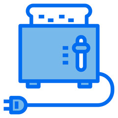 Toaster blue line icon