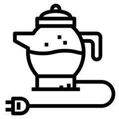 Electric kettle line icon