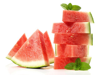 Wassermelone - Melone in Stücke Freigestellt