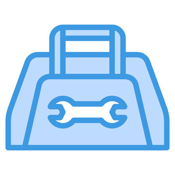 recommend clip art: Toolbox blue outline icon