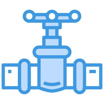 Valve blue outline icon