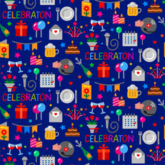 illustration of the colorful celebrations and event seamless pattern
