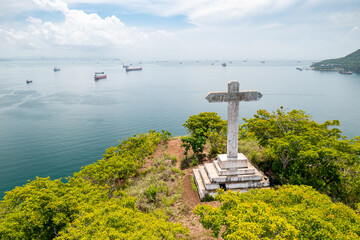 Taboga Island Aerial View. Tropical island located  in the Pacific near Panama City,Panama.