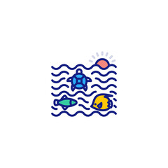 Sea Life icon in vector. Logotype
