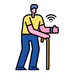 elder care Internet of things icon
