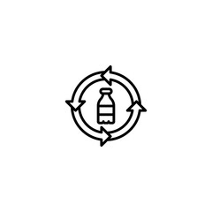 Plastic Recycling icon in vector. Logotype