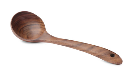 Wooden spoon isolated on white. Cooking utensil