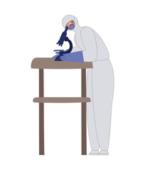 nurse with microscope