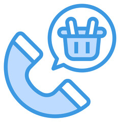 Customer Service blue outline icon