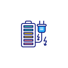 Battery icon in vector. Logotype