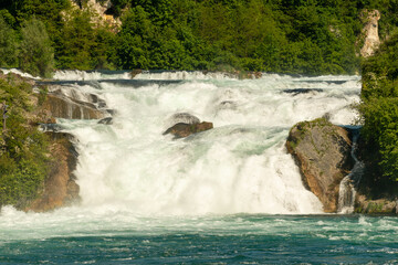 Splashing water at the incredible rhine falls in Switzerland 28.5.2021